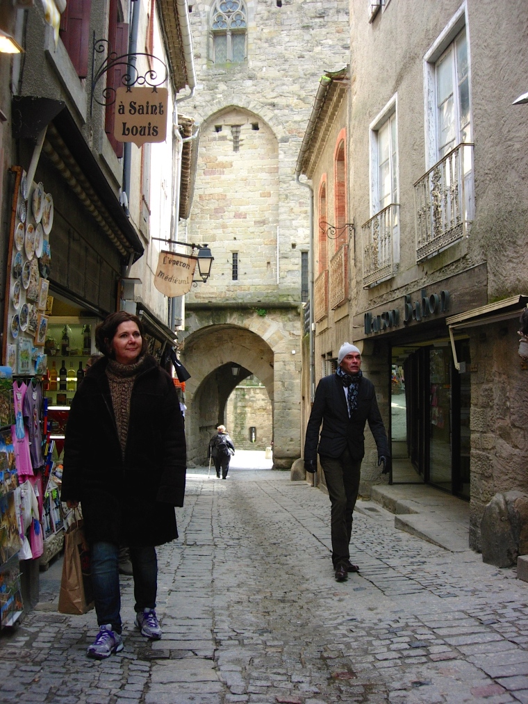 Walking along the central path inside the fortified city